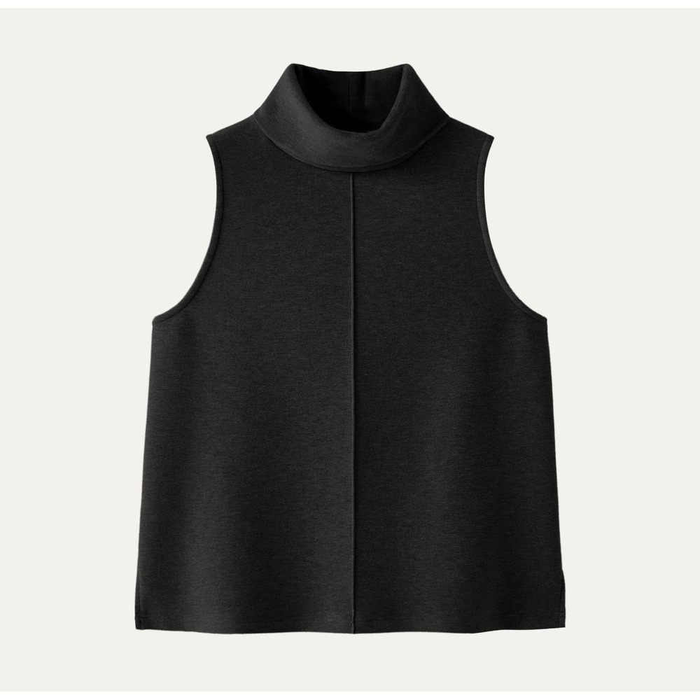 OGL FuzzLuxe Turtle Neck Split‎ Hem Top black size small NWT